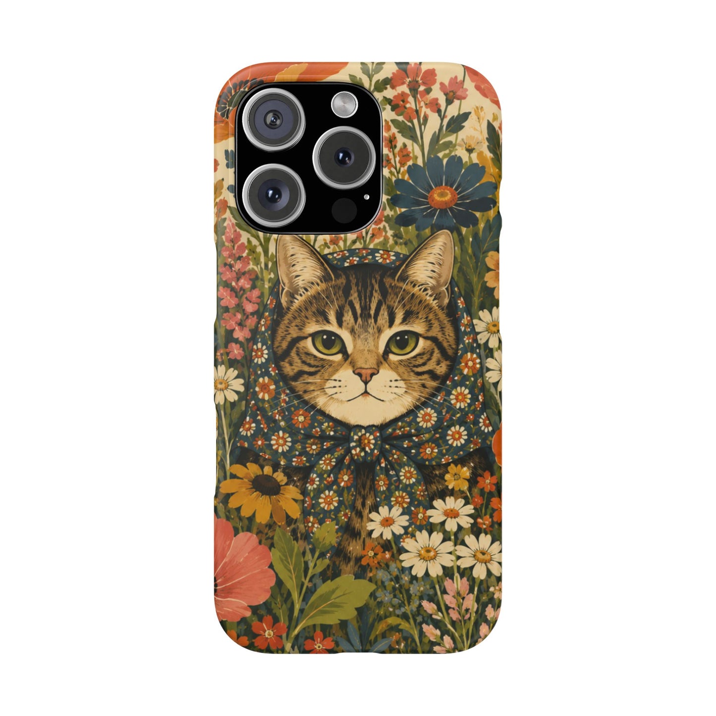 Babushka Cat Peeky Gardens Snap Phone Case