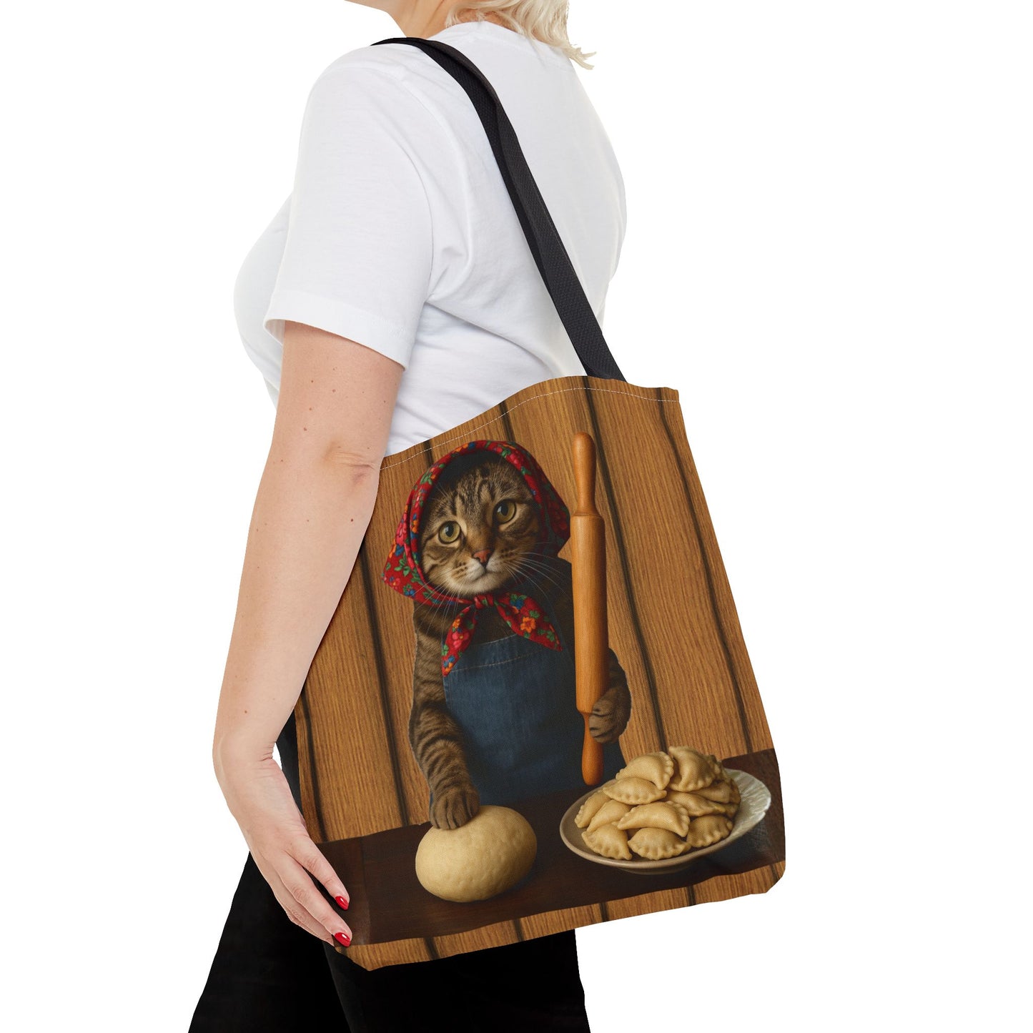 Babushka Cat Pierogi Tote Bag (AOP)