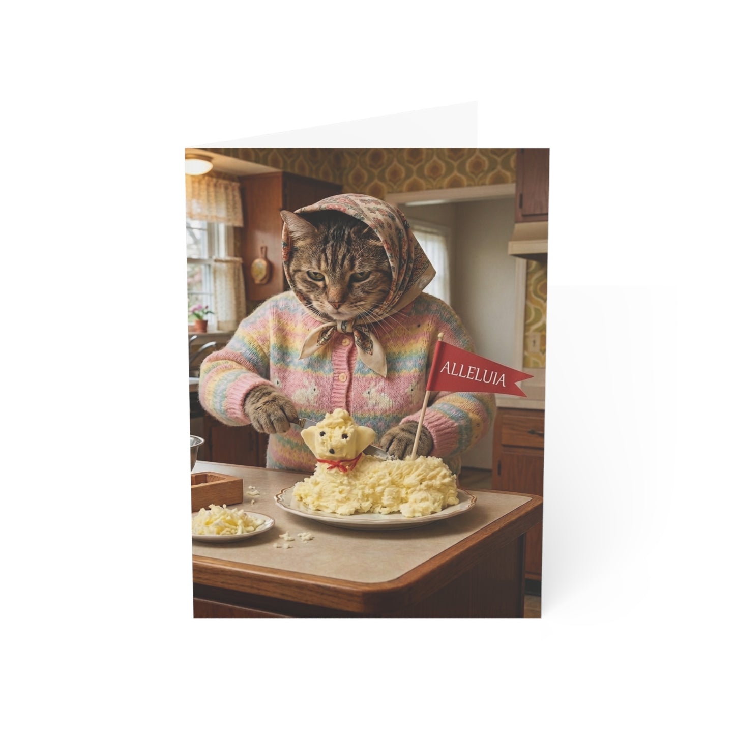 Babushka Cat Easter Greeting Cards Set of 10