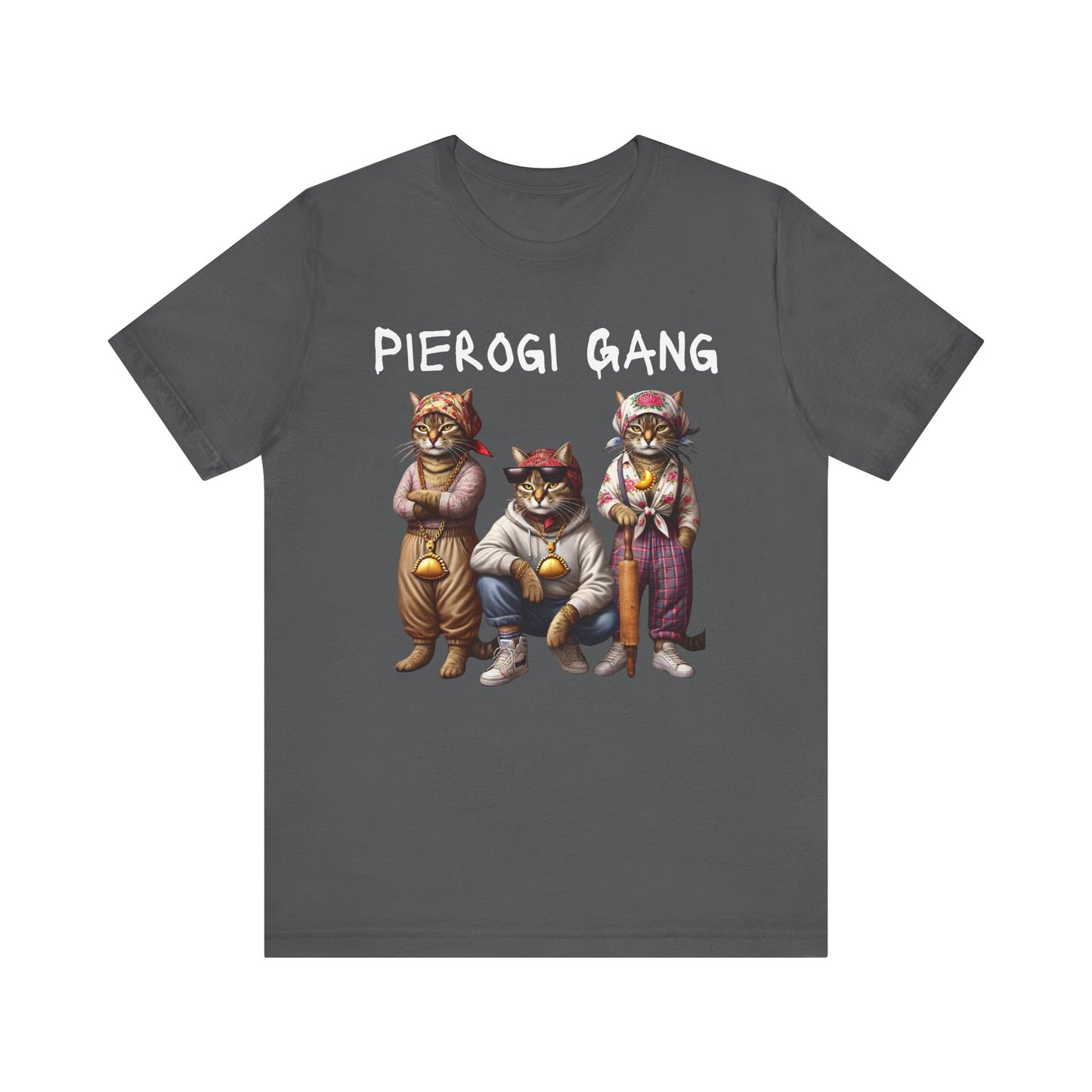 Pierogi Crew - Gang Funny Polish Babushka Cat Unisex Jersey Short Sleeve Tee