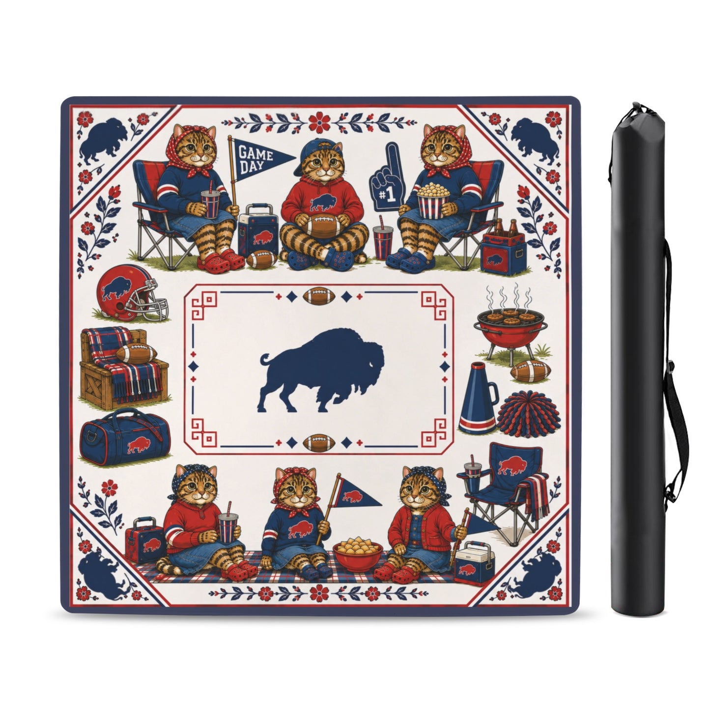 Buffalo Cats Mahjong Game Mat