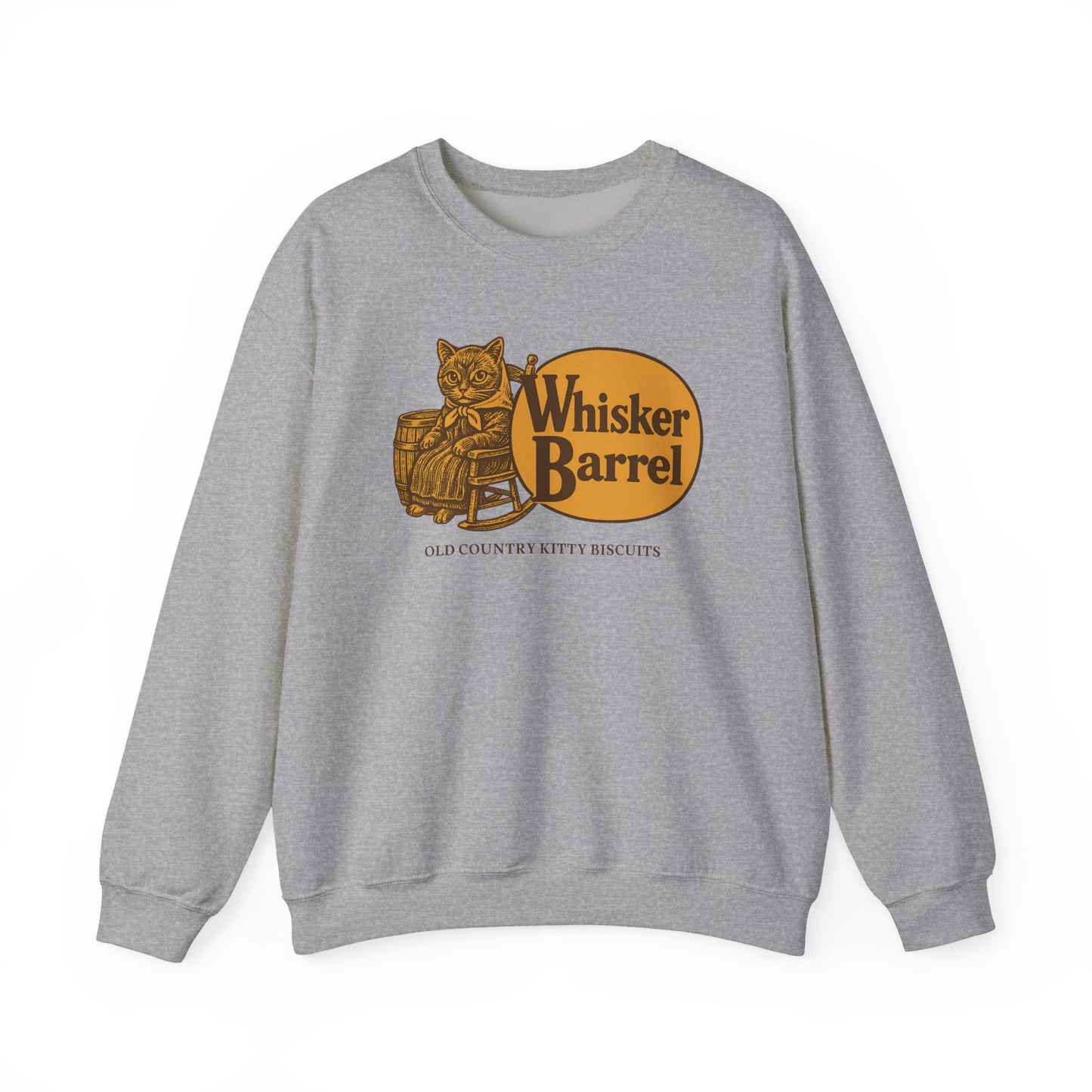 Babushka Cat Parody Whisker Barrel Logo Redesign CozyCrewneck Sweatshirt