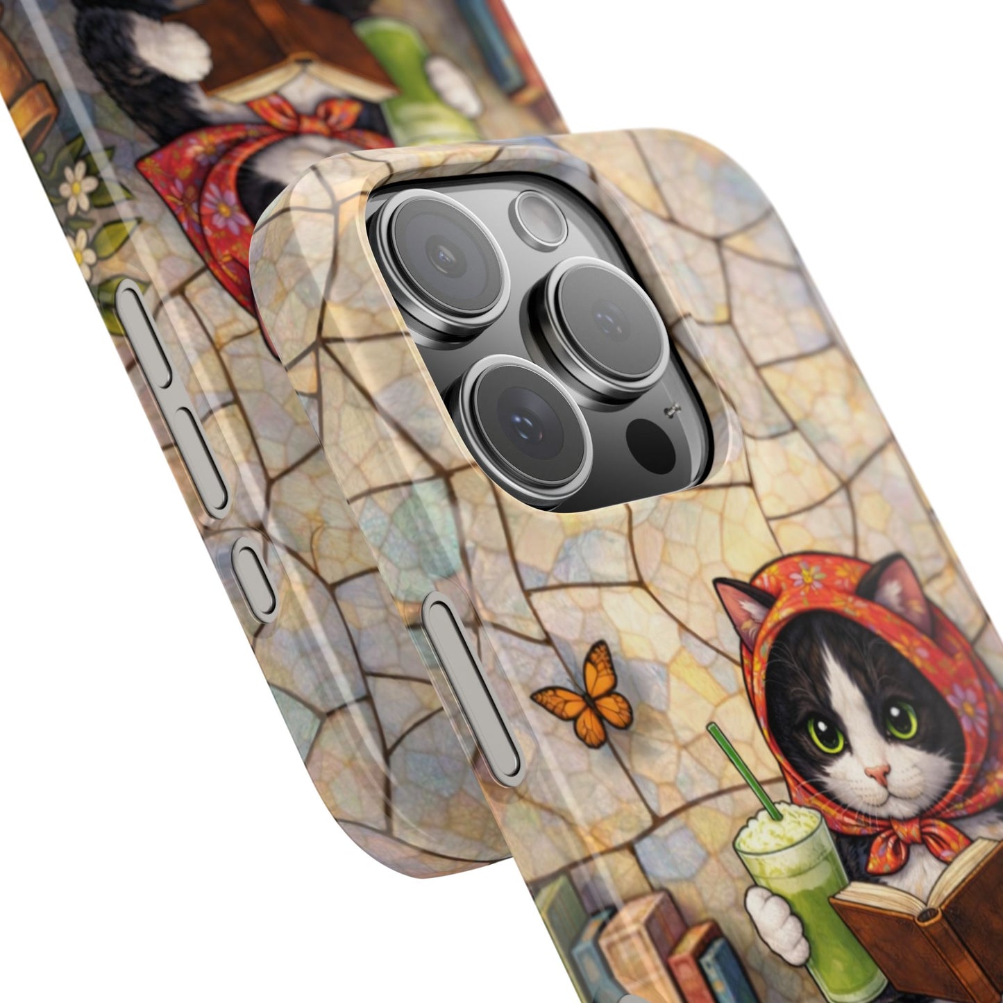 Babushka Cat Reads, Tuxedo Cat Literary Snap Phone Case