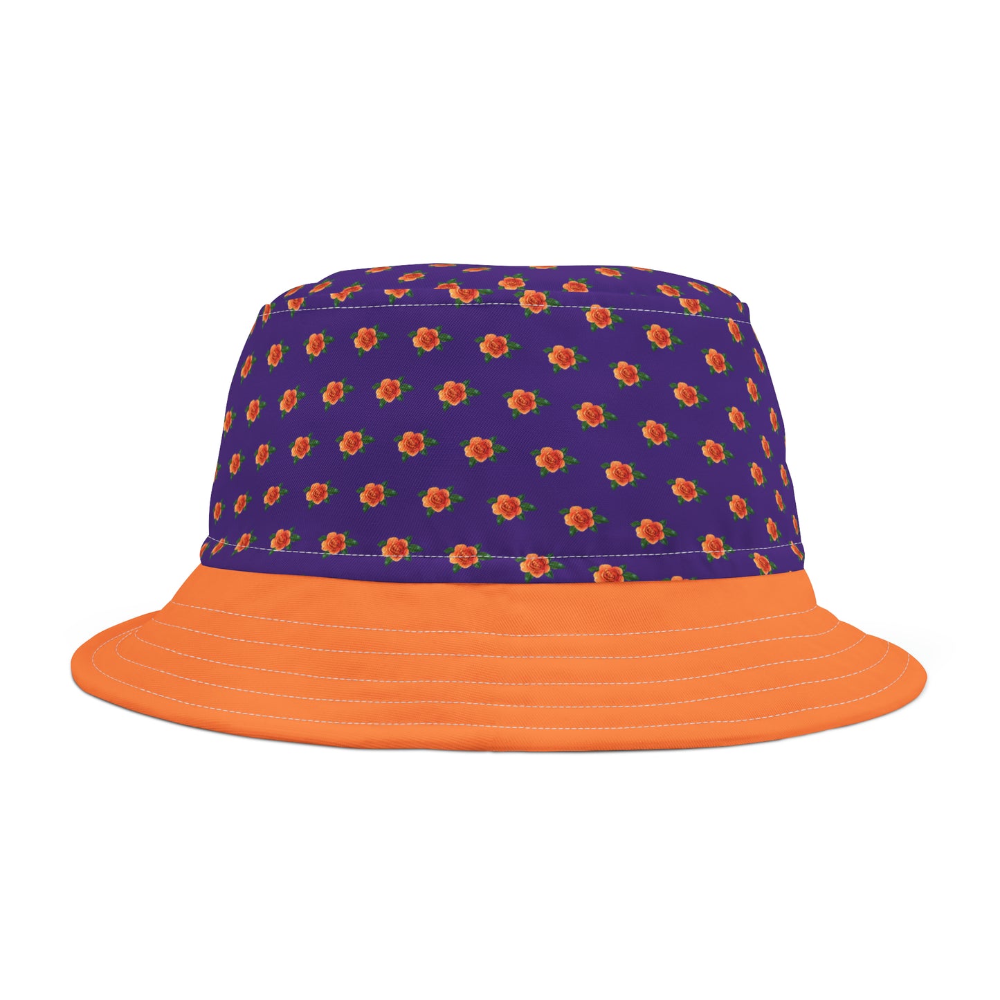 Orange and Purple Floral Bucket Hat (AOP)