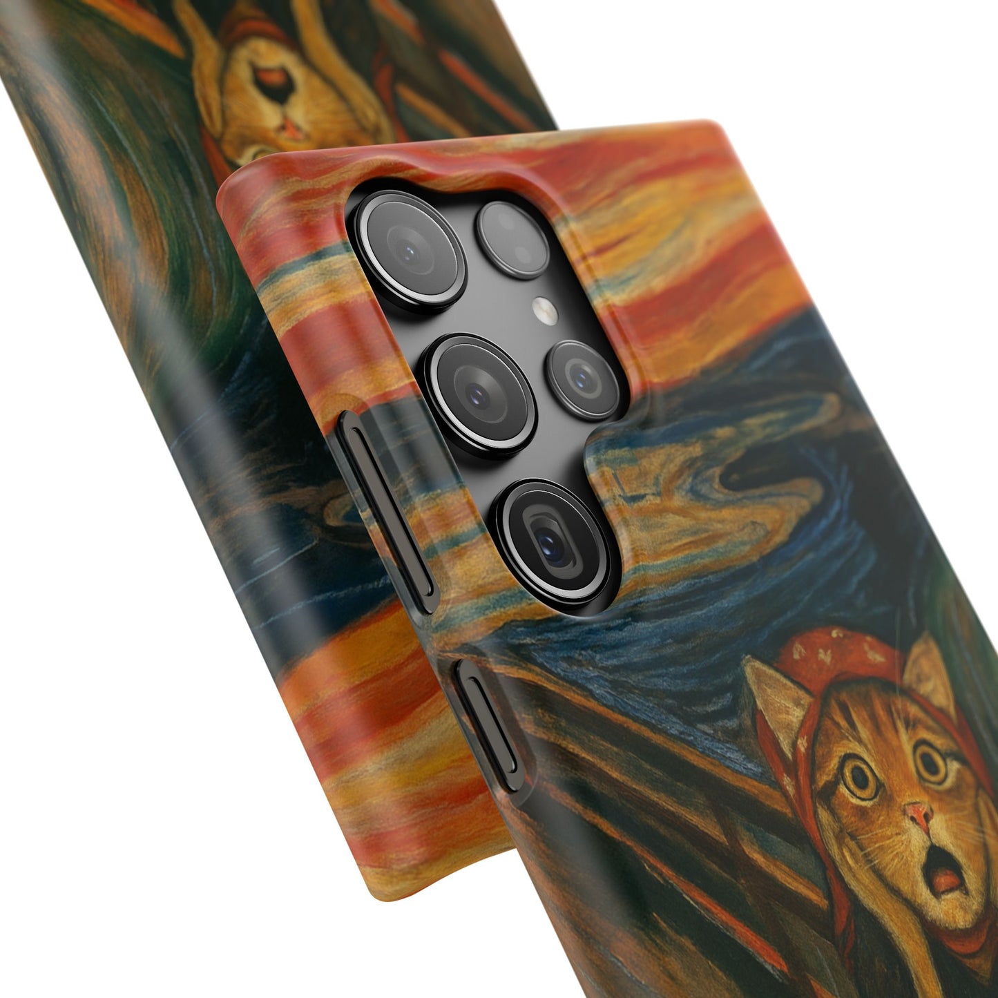 Babushka Cat x Edvard Munch The Scream Parody Art Snap Case
