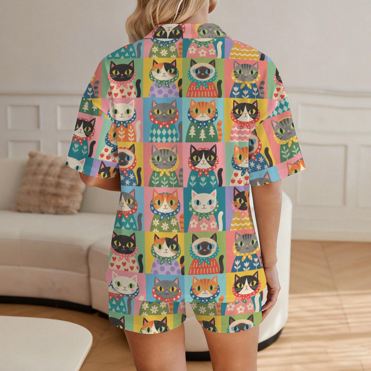 Babushka Cat Whimsy Cats Pajama Set