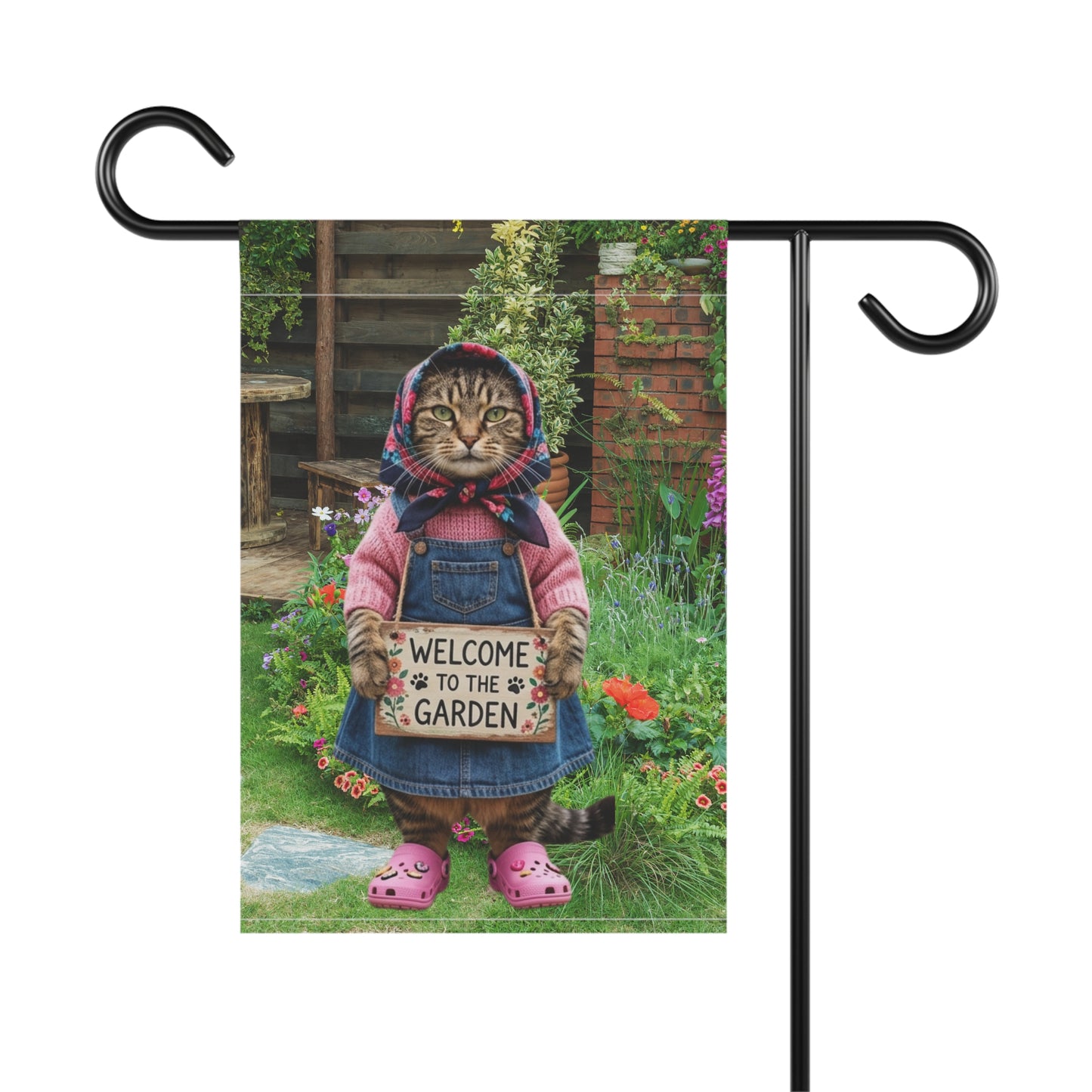 Babushka Cat Garden Flag (No Pole)