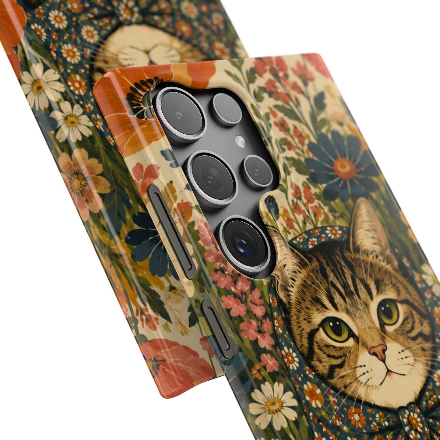 Babushka Cat Peeky Gardens Snap Phone Case