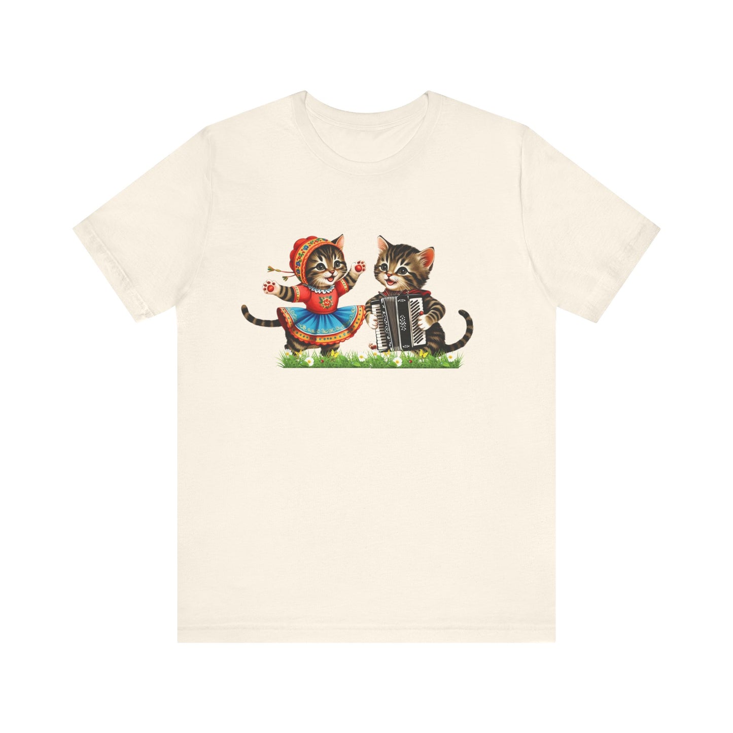 Vintage Storybook Kittens Polka Dancing Unisex Tee - Dyngus Day Shirt