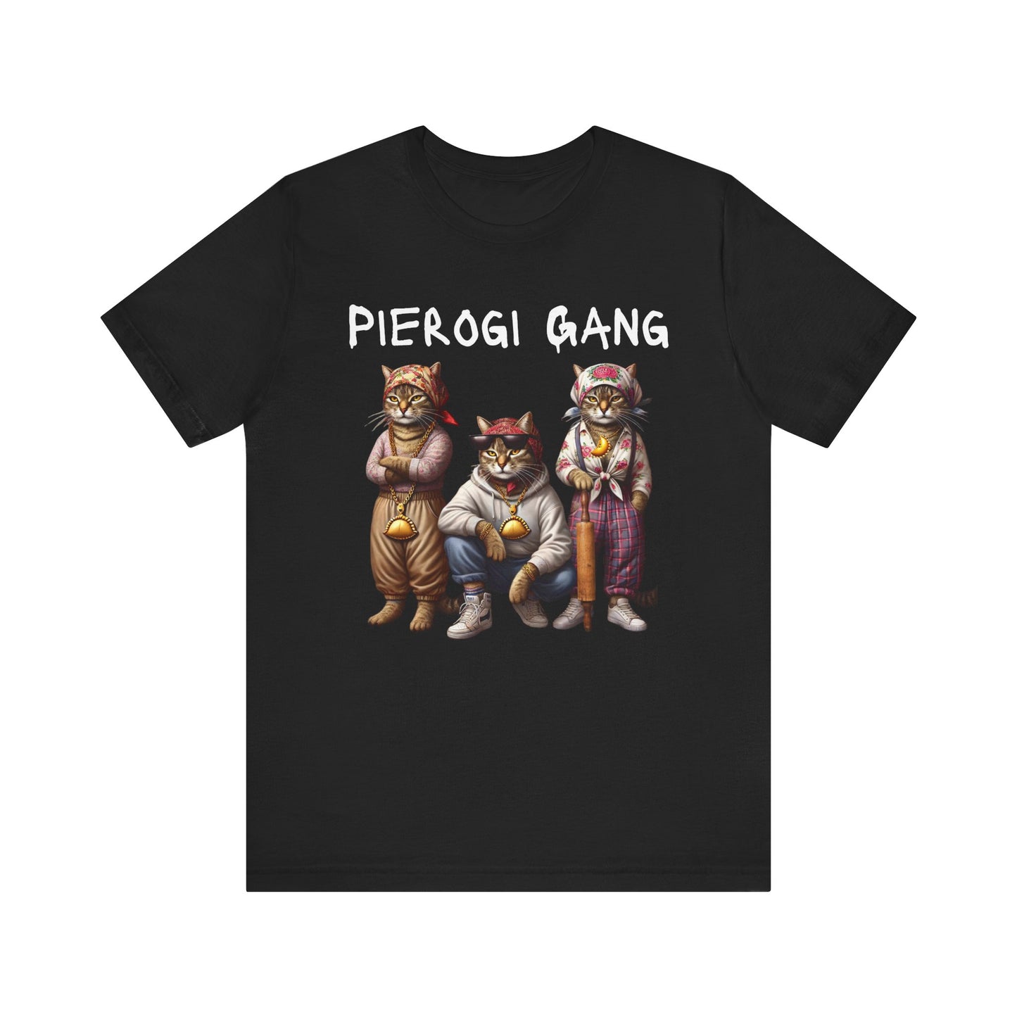 Pierogi Crew - Gang Funny Polish Babushka Cat Unisex Jersey Short Sleeve Tee