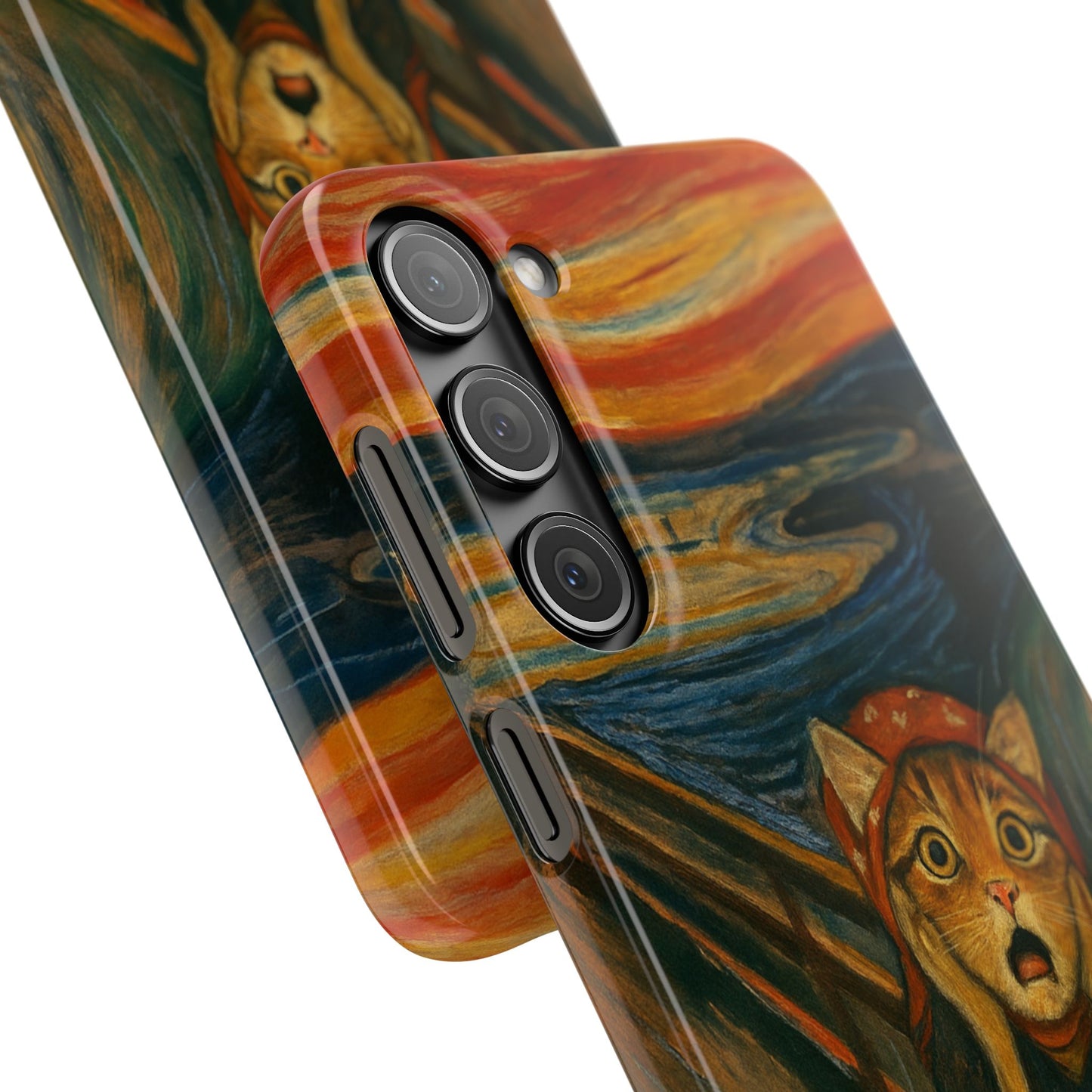 Babushka Cat x Edvard Munch The Scream Parody Art Snap Case
