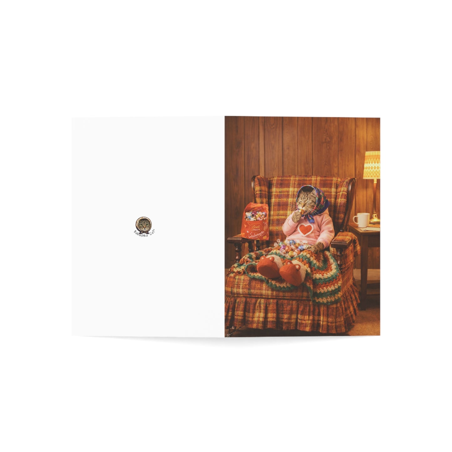 Babushka Cat Valentine's Greeting Cards Set of 10