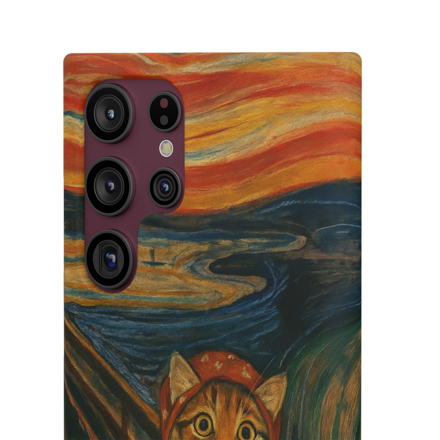Babushka Cat x Edvard Munch The Scream Parody Art Snap Case