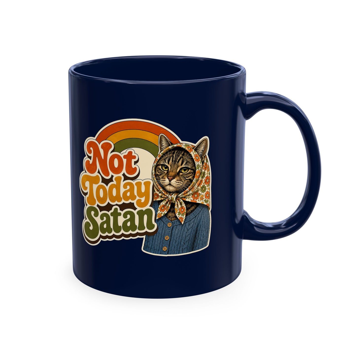 Babushka Cat-Not Today Satan-Traditional Ceramic Mug