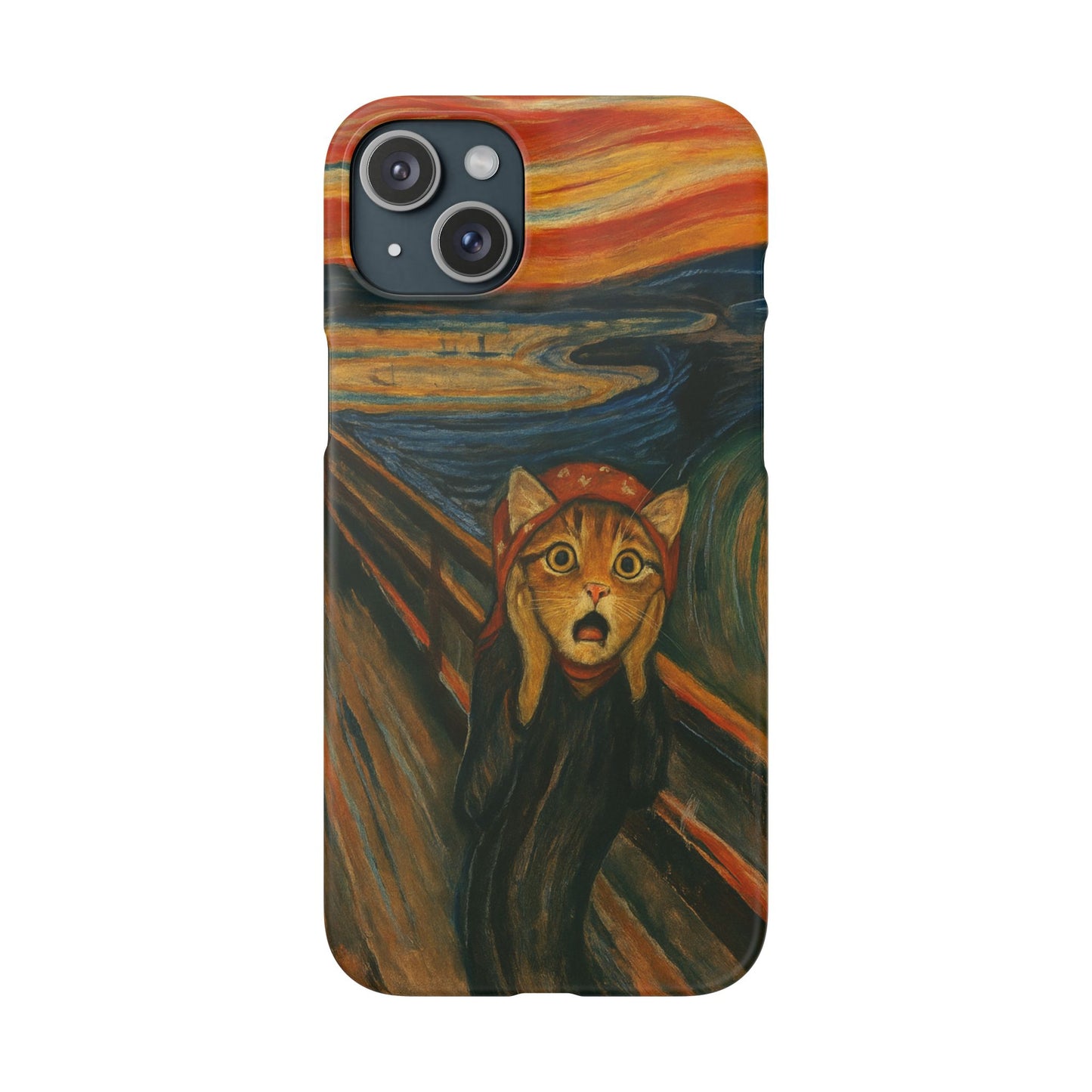 Babushka Cat x Edvard Munch The Scream Parody Art Snap Case