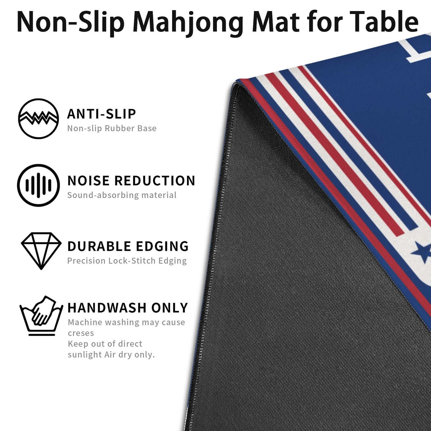 BUFFALO FOREVER Stitched-Edge Mahjong Table Mat 33" x 33" | Ships from USA