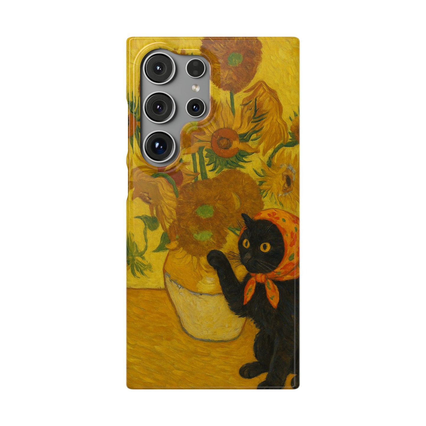 Babushka Cat Van Gogh Sunflowers Snap Phone Case
