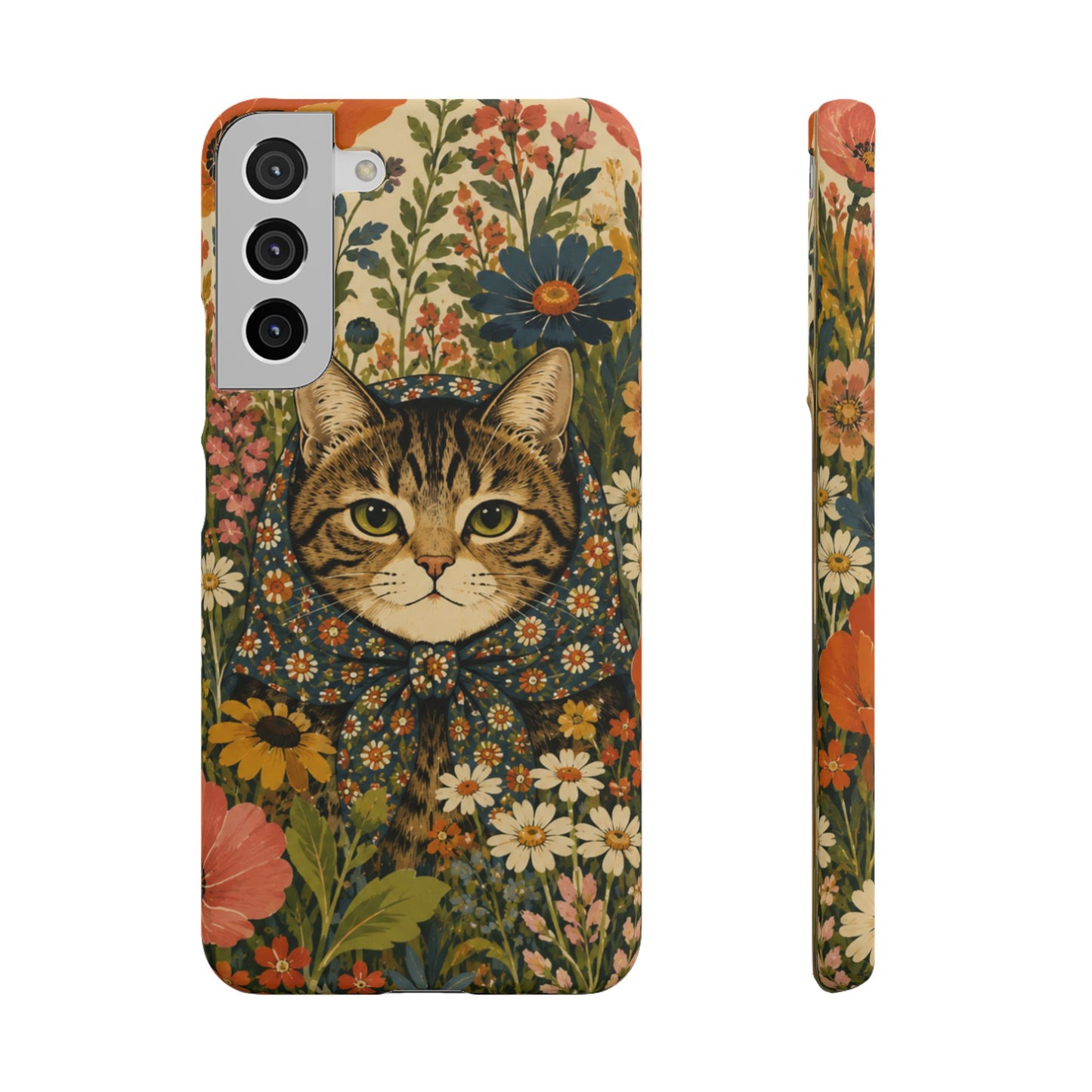 Babushka Cat Peeky Gardens Snap Phone Case