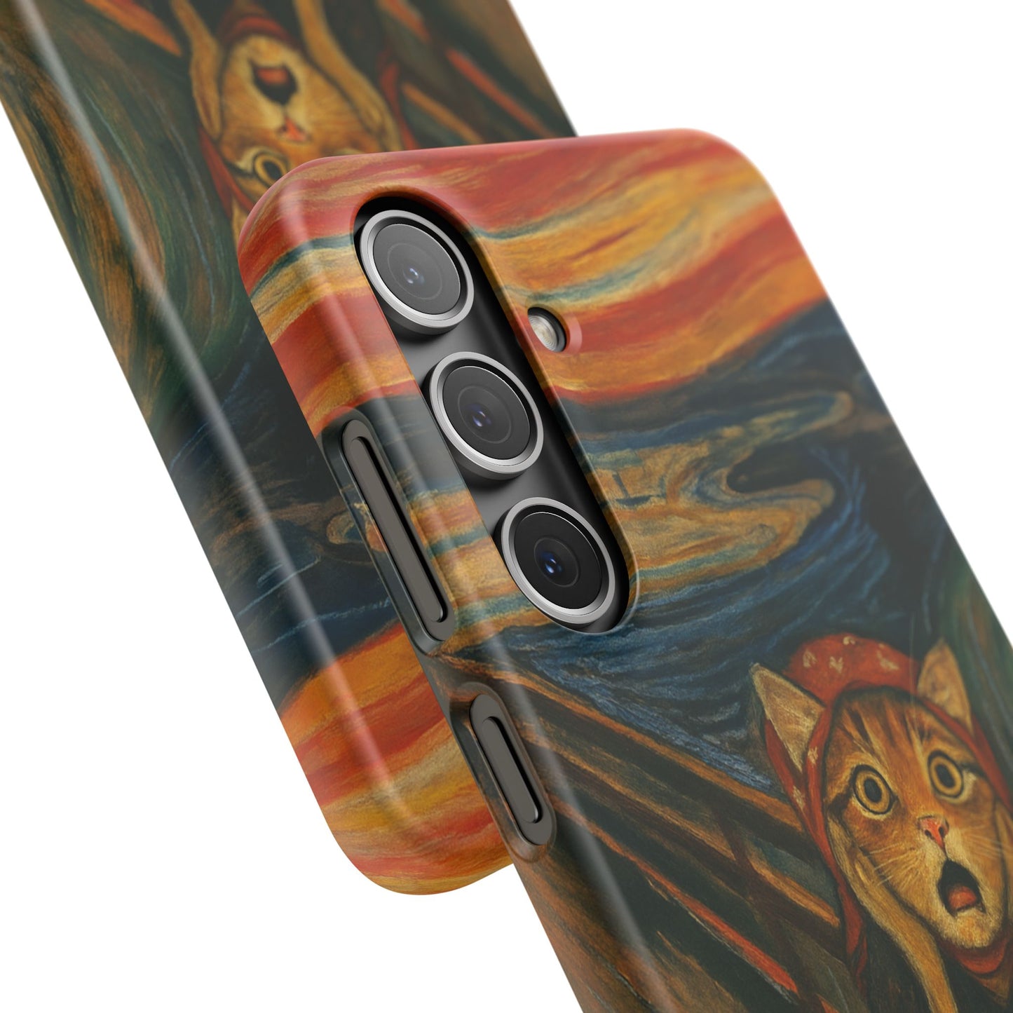 Babushka Cat x Edvard Munch The Scream Parody Art Snap Case