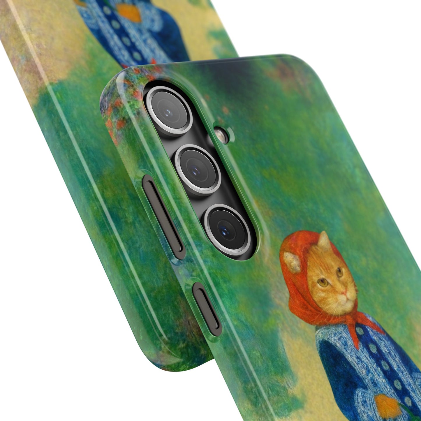 Babushka Cat With a Watering Can x Renoir Funny Art  Slim Phone Case