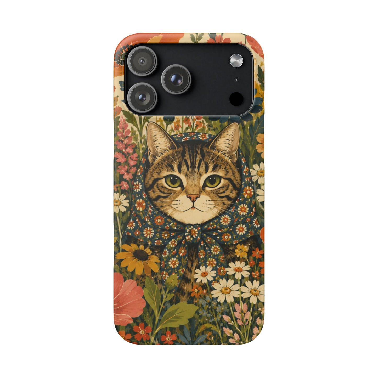 Babushka Cat Peeky Gardens Snap Phone Case