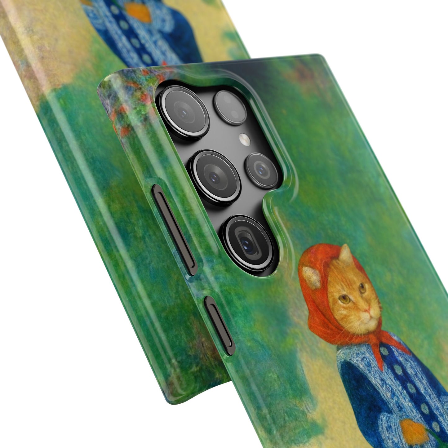 Babushka Cat With a Watering Can x Renoir Funny Art  Slim Phone Case