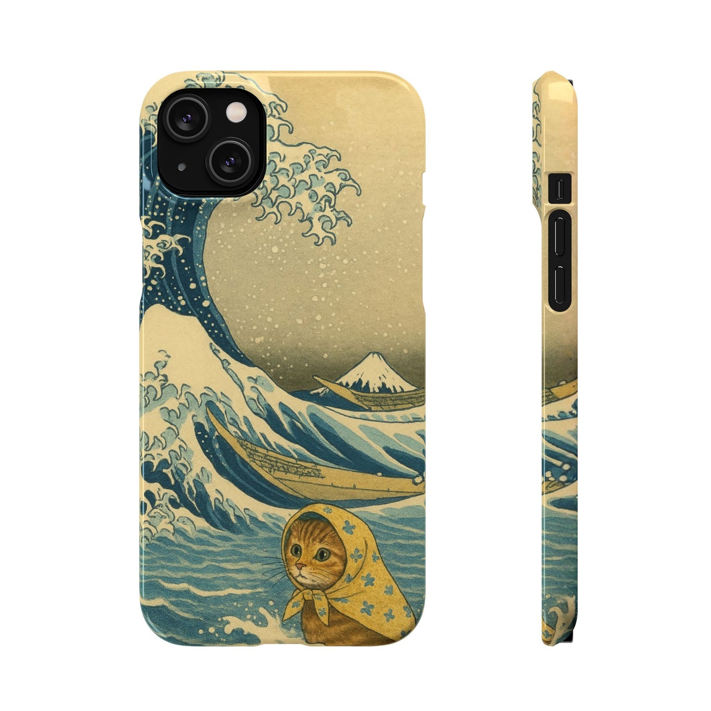 Babushka Cat x  The Great Wave Off Kanagawa Snap Phone Case