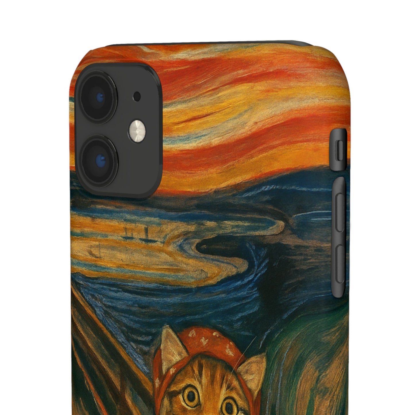 Babushka Cat x Edvard Munch The Scream Parody Art Snap Case