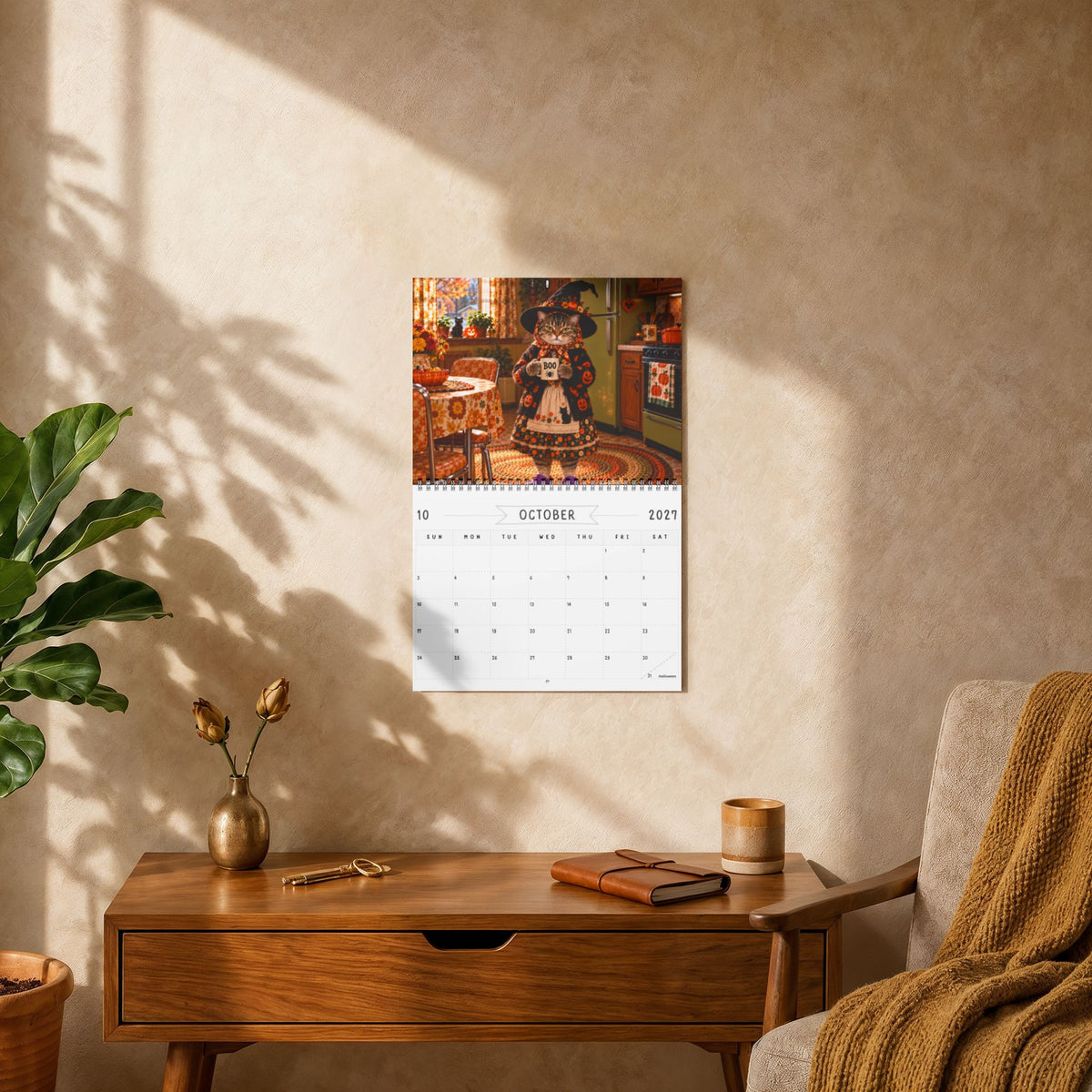 Babushka Cat Scenes 2027 Wall Calendar (2 Sizes)