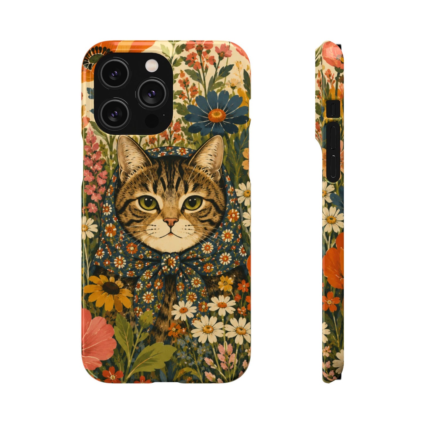 Babushka Cat Peeky Gardens Snap Phone Case