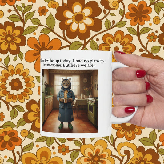 Babushka Cat Awesome Today Cat Humor Ceramic Mug