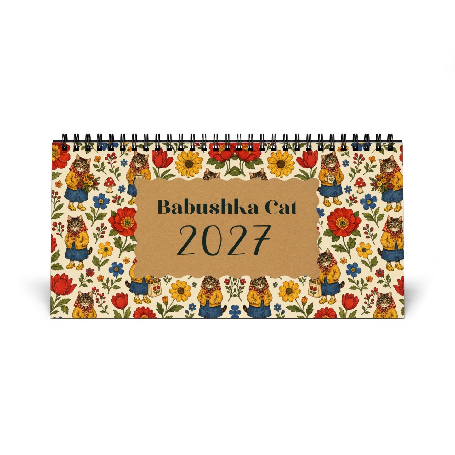 Babushka Cat 2027 Desktop Calendar
