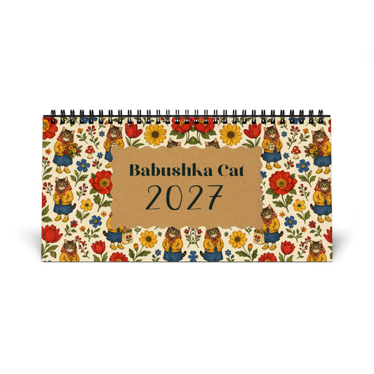 Babushka Cat 2027 Desktop Calendar