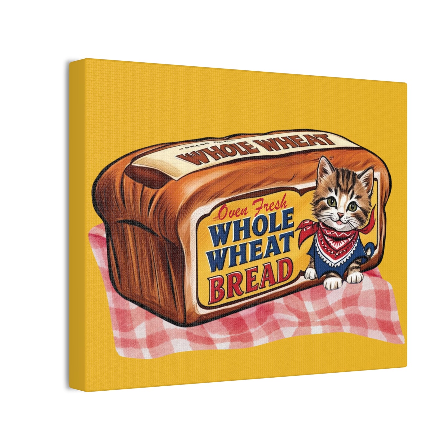 Vintage Style Kitten Bread Art, Kitschy Kitten Art