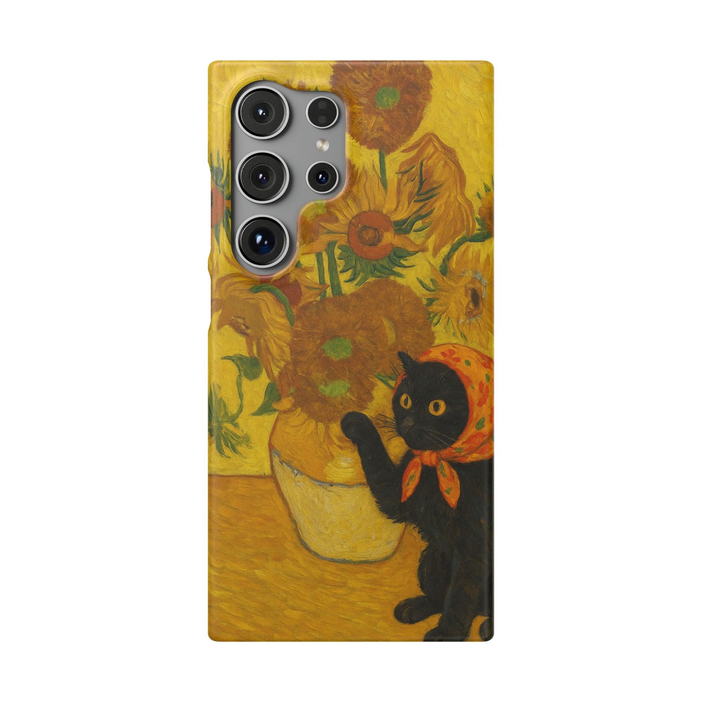 Babushka Cat Van Gogh Sunflowers Snap Phone Case