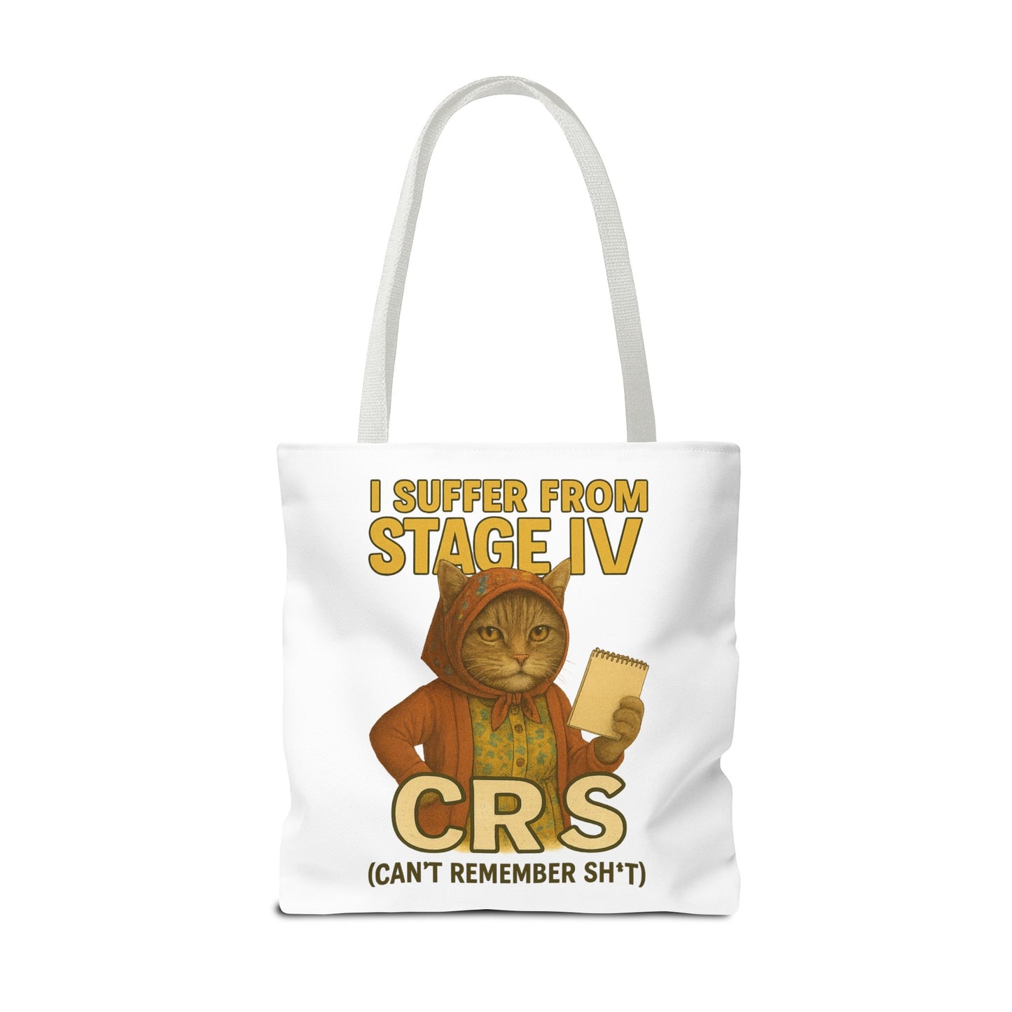 Babushka Cat Tote Bag, Aging Humor for Cat Lovers