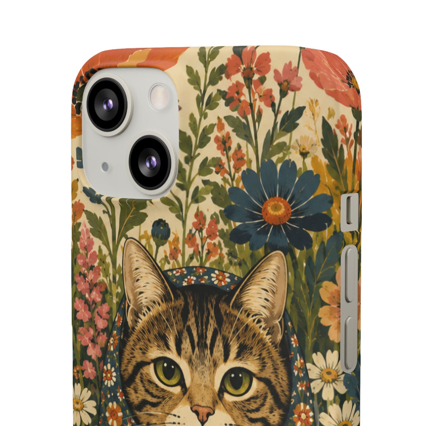 Babushka Cat Peeky Gardens Snap Phone Case