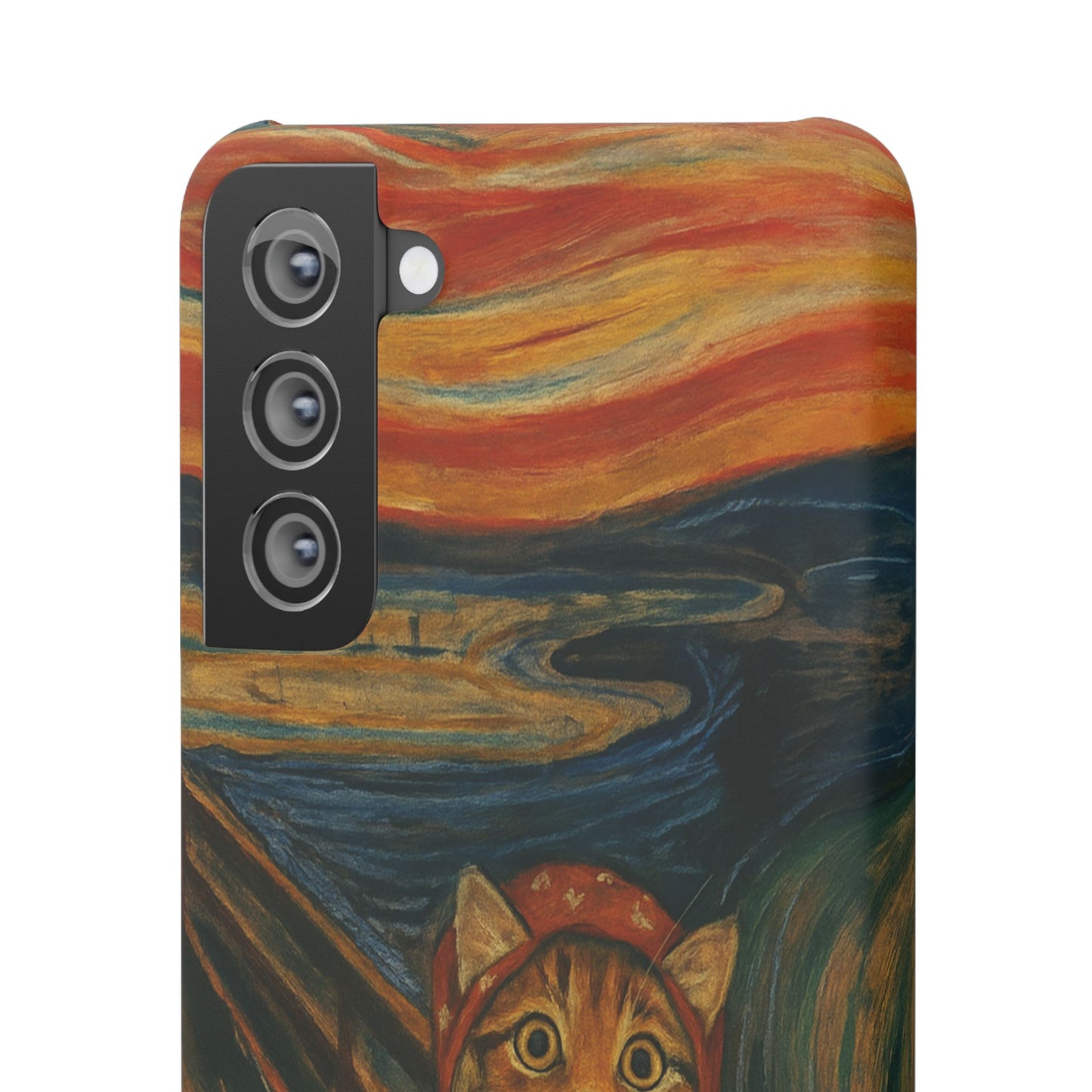 Babushka Cat x Edvard Munch The Scream Parody Art Snap Case