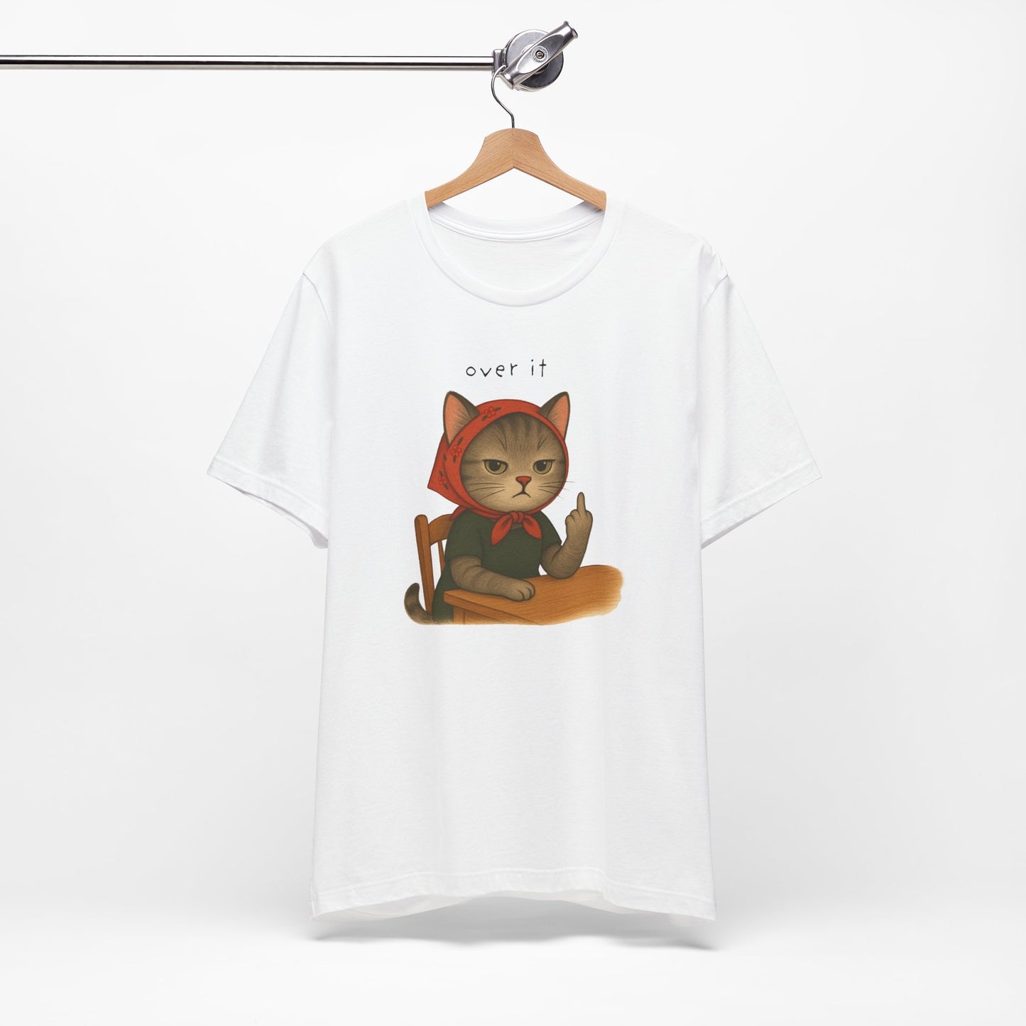 Snarky Cat Lover Unisex Tee, Middle Finger Graphic Shirt, Funny Cat Owner Gift, Short Sleeve T-Shirt, Sarcastic Cat T-Shirt, Cat Mom Dad