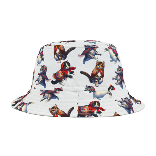 Polish Babushka Kitties/Cats Bucket Hat (AOP)