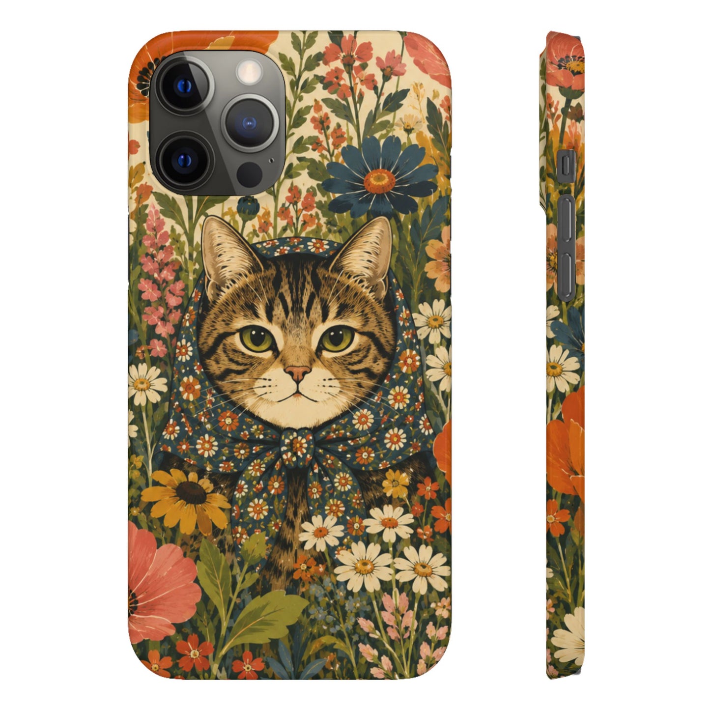 Babushka Cat Peeky Gardens Snap Phone Case