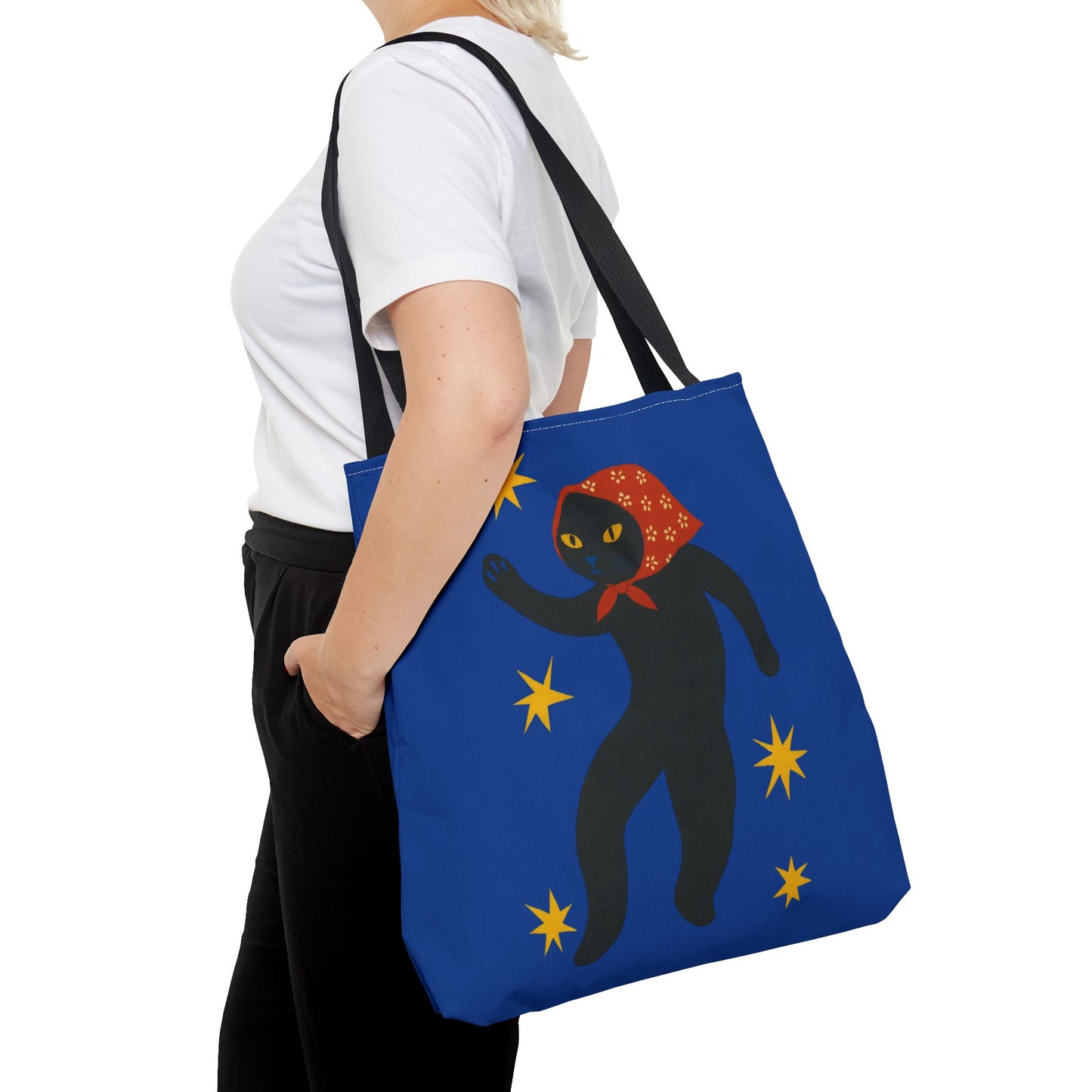 Babushka Cat-Black Cat Art Parody -Matisse-Tote Bag
