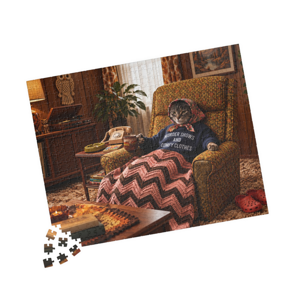 Babushka Cat Relaxes Puzzle (520 Piece)