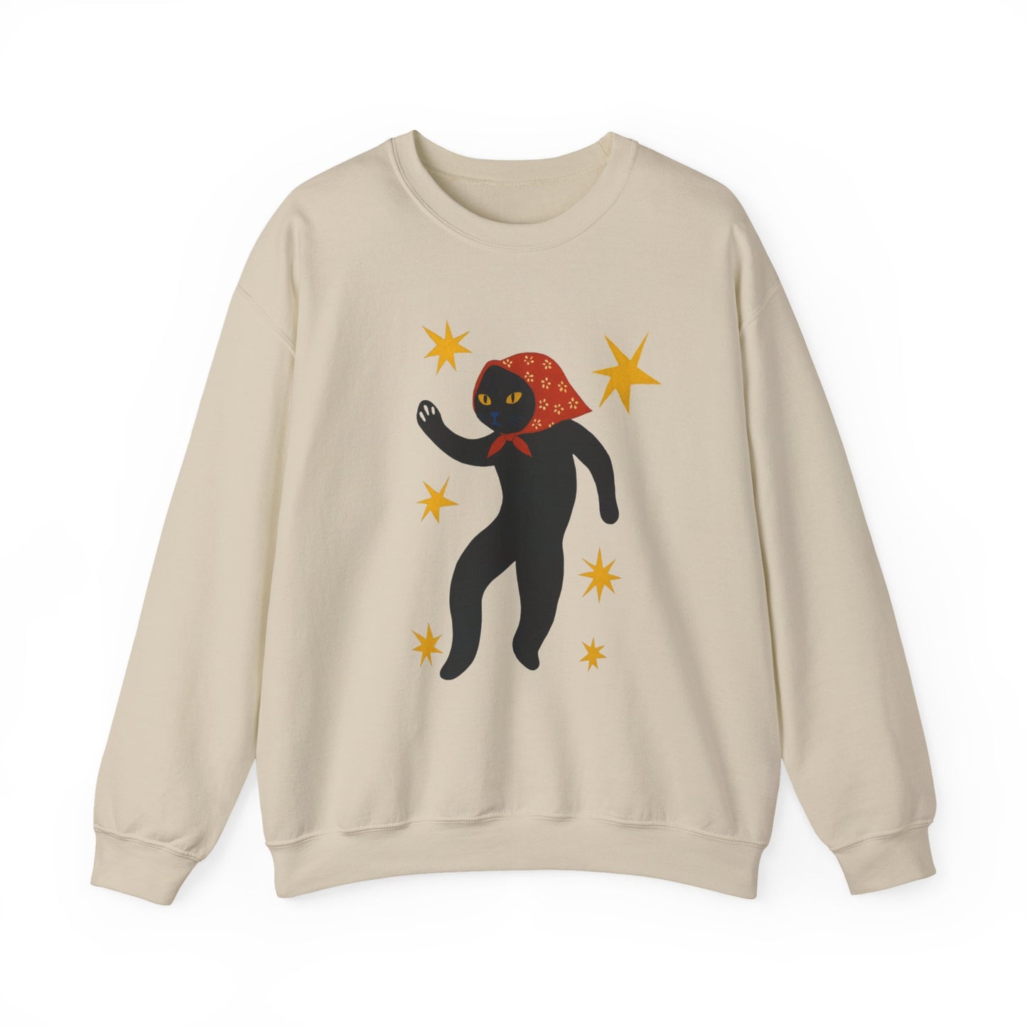 Babushka Cat x Matisse Black Cat Art Unisex Heavy Blend™ Crewneck Sweatshirt