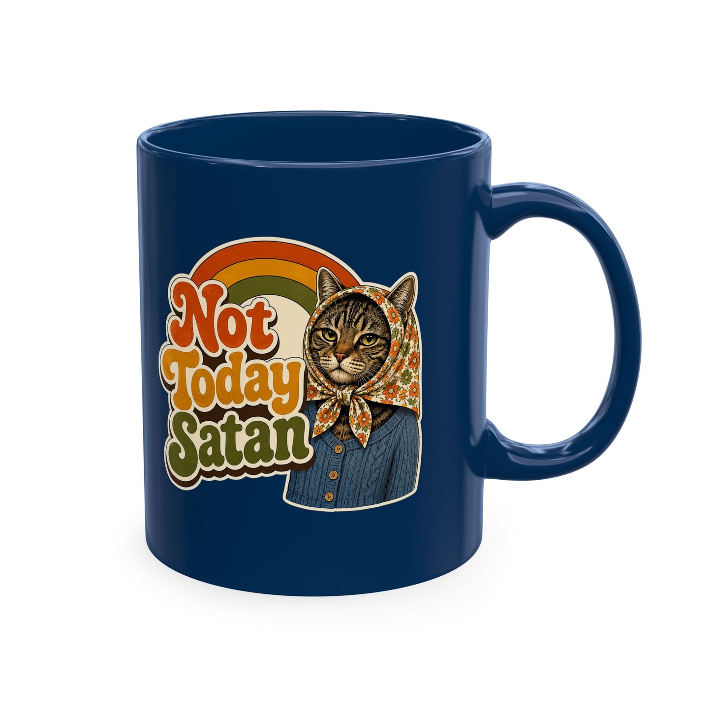 Babushka Cat-Not Today Satan-Traditional Ceramic Mug