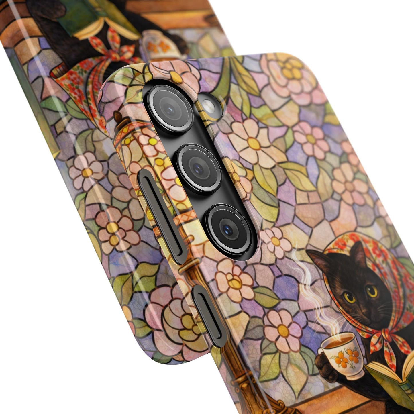 Babushka Cat Reads Artistic Literary Snap Phone Cases
