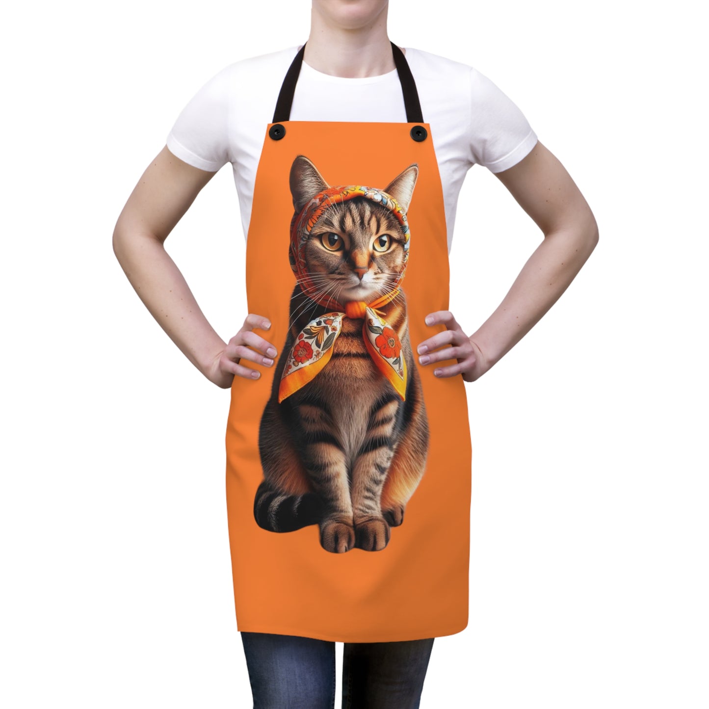 Babushka Cat Apron, Pierogi Tabby Cat