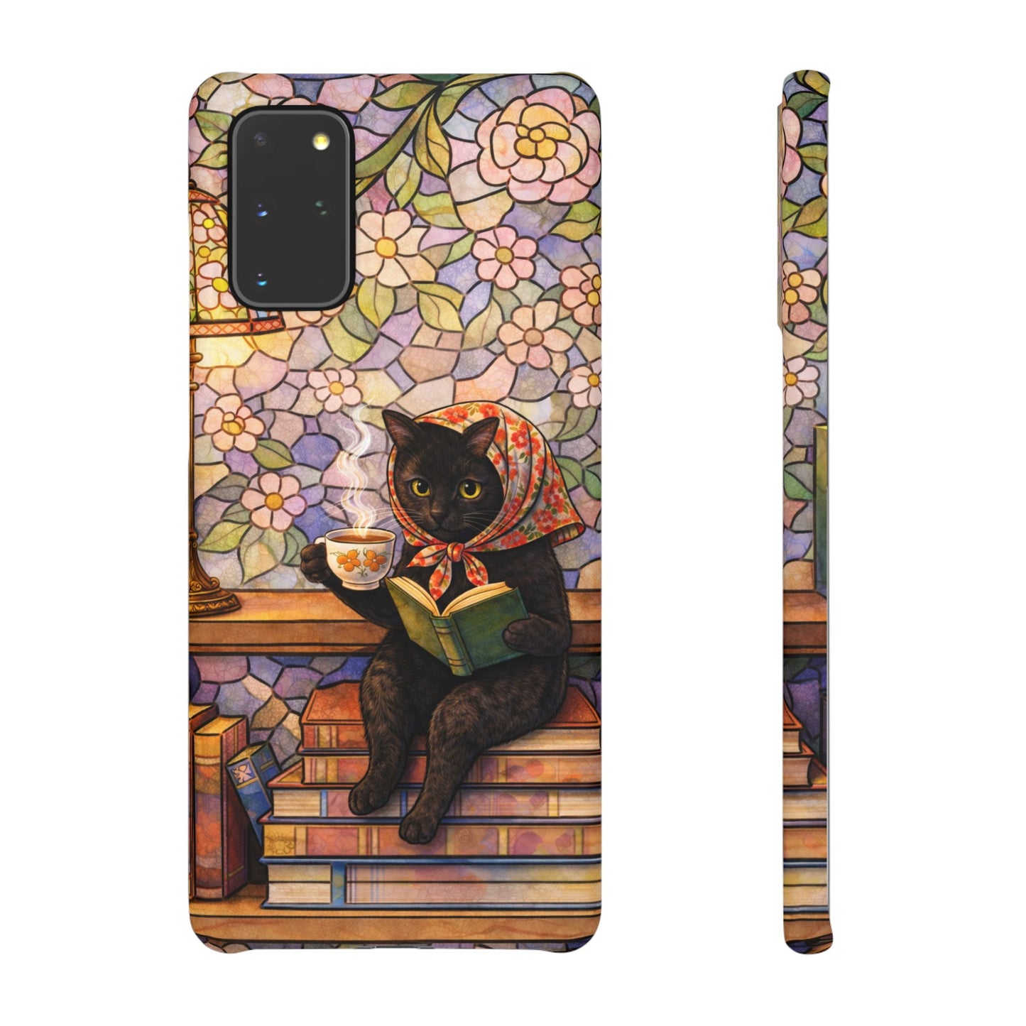 Babushka Cat Reads Artistic Literary Snap Phone Cases