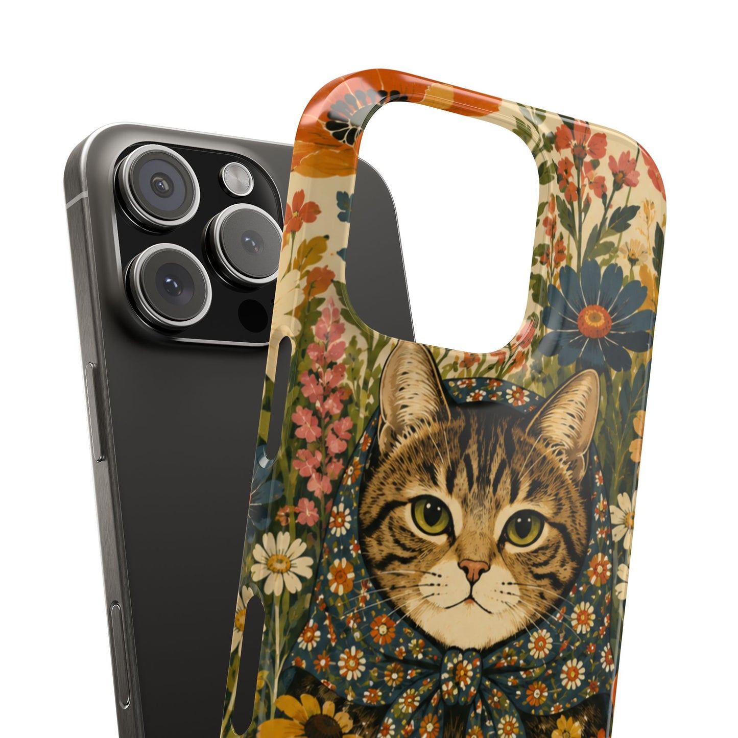 Babushka Cat Peeky Gardens Snap Phone Case