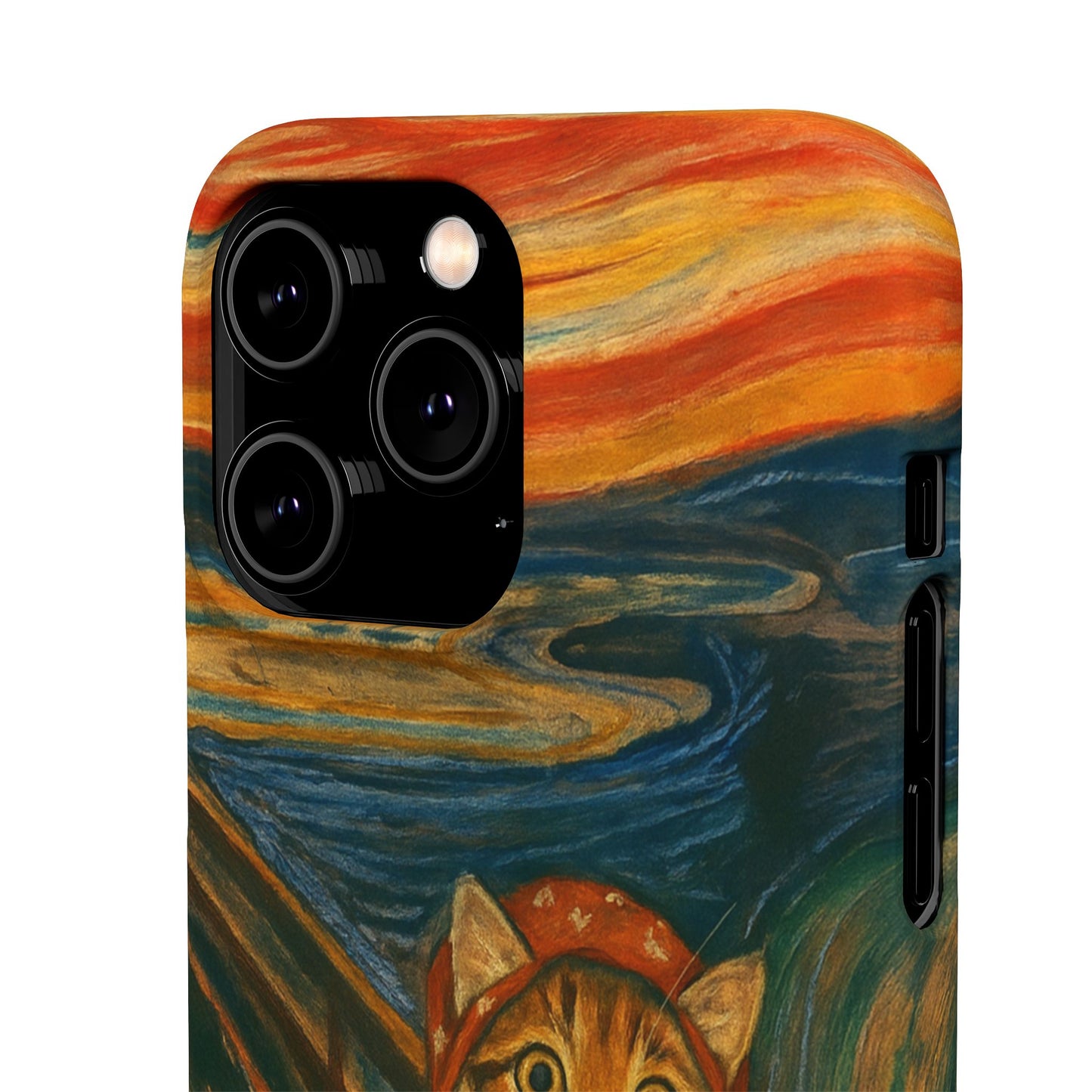 Babushka Cat x Edvard Munch The Scream Parody Art Snap Case
